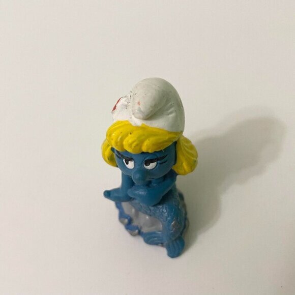 Vtg Mermaid Smurfette Smurf Figure PVC Display Smurfs Toy Schleich W Germany - Picture 7 of 14
